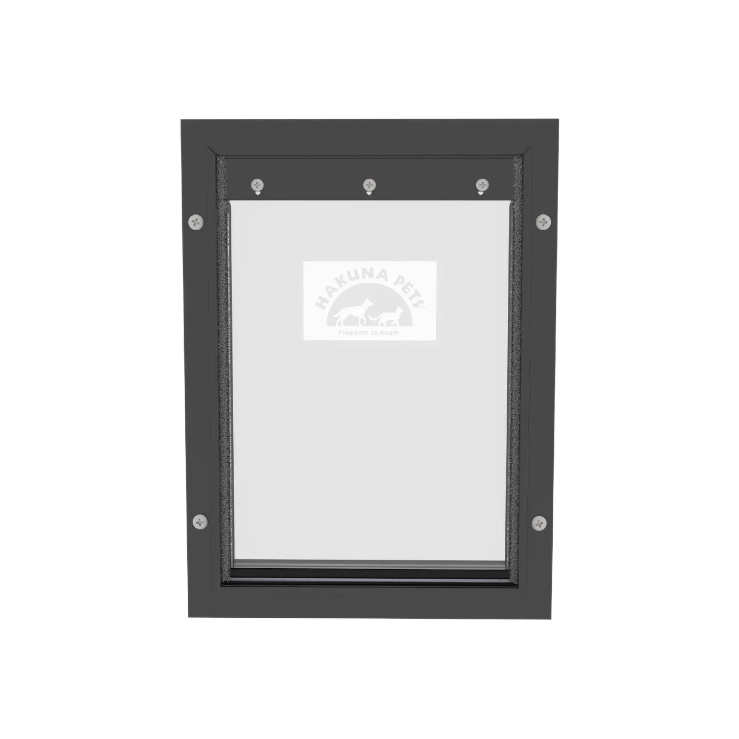 Deluxe Black Aluminum Medium Pet Door for Pets Weighing Up to 42 Pounds