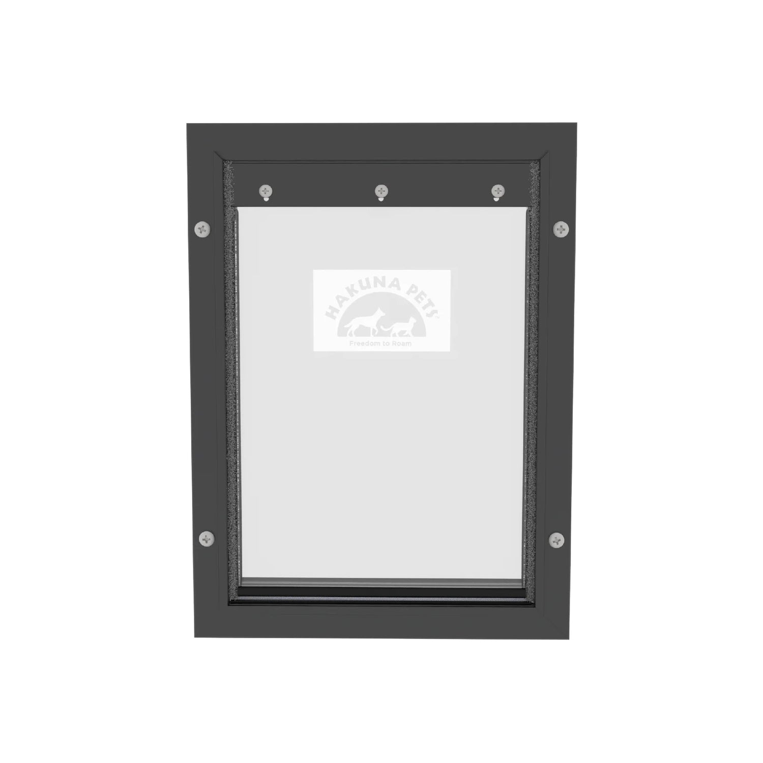 Deluxe Black Aluminum Medium Pet Door for Pets Weighing Up to 42 Pounds