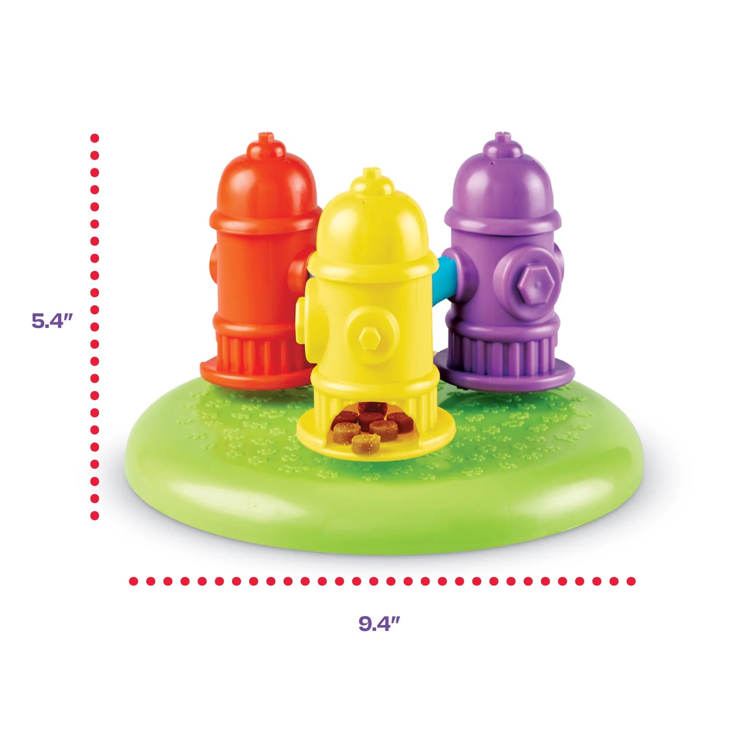 Brightkins Spinning Hydrants Dog Toy Treat Puzzle for Interactive Enrichment Training & Puppy Birthdays