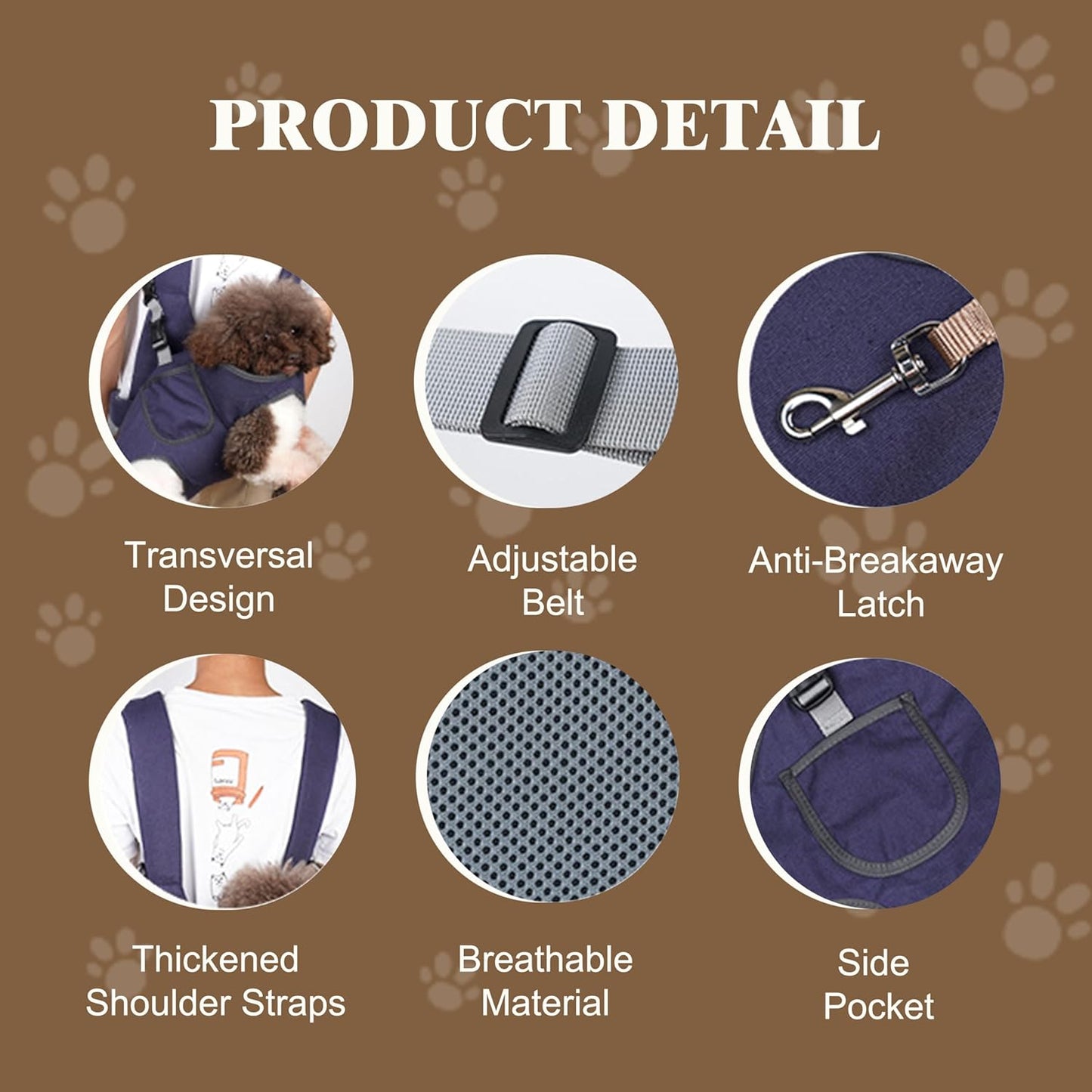 Transversal Dog Backpack Carrier, Pet Carrier Backpack, Dog Carriers for Small Medium Dogs, Cat Backpack Carrier, Legs Out Front Cat Travel Bag, National Pet Day