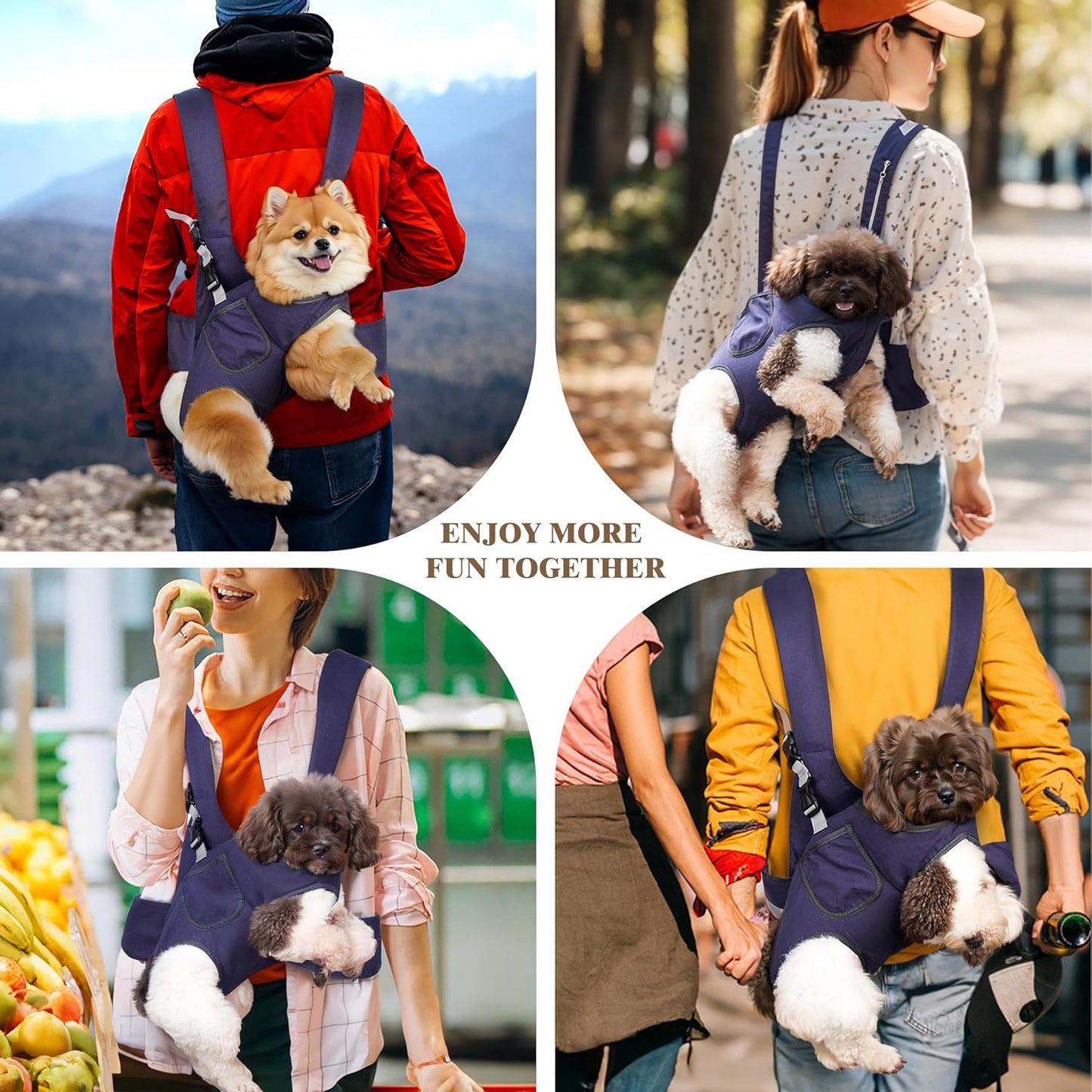 Transversal Dog Backpack Carrier, Pet Carrier Backpack, Dog Carriers for Small Medium Dogs, Cat Backpack Carrier, Legs Out Front Cat Travel Bag, National Pet Day