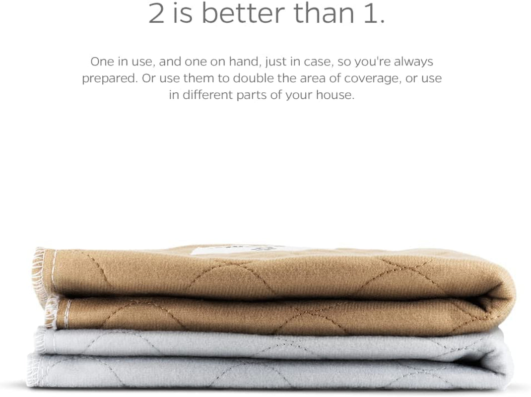 Pawtect® Washable Dog Pee Pads - Premium Waterproof and Reusable 48" Round Whelping Pads (Tan/Grey, 2 Pack)