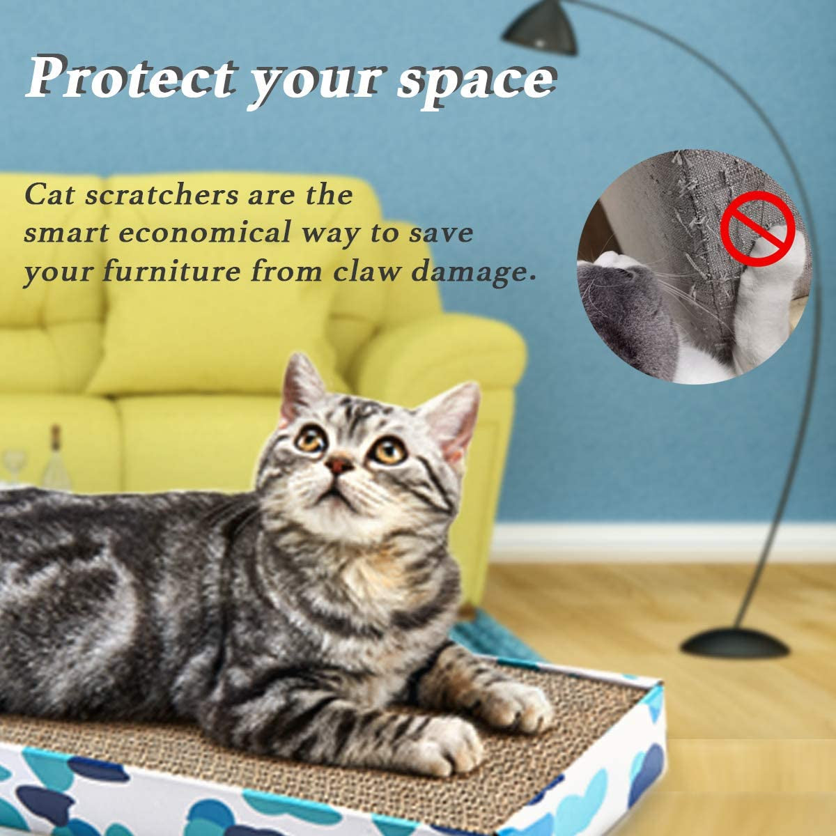 Reversible Cardboard Cat Scratching Pad with Catnip - 1 Pack