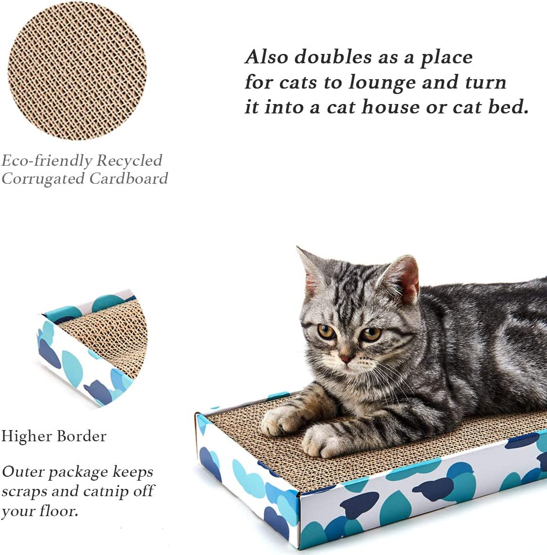 Reversible Cardboard Cat Scratching Pad with Catnip - 1 Pack