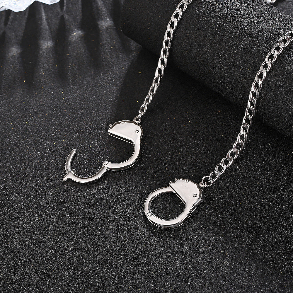 Hipster Titanium Steel Handcuff Necklace