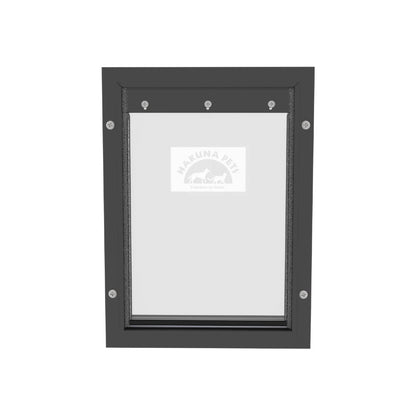 Deluxe Black Aluminum Medium Pet Door for Pets Weighing Up to 42 Pounds