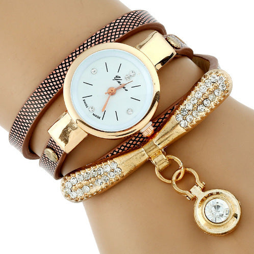 Gnova Platinum Luxury Rhinestone Gold Bracelet Watch for Women