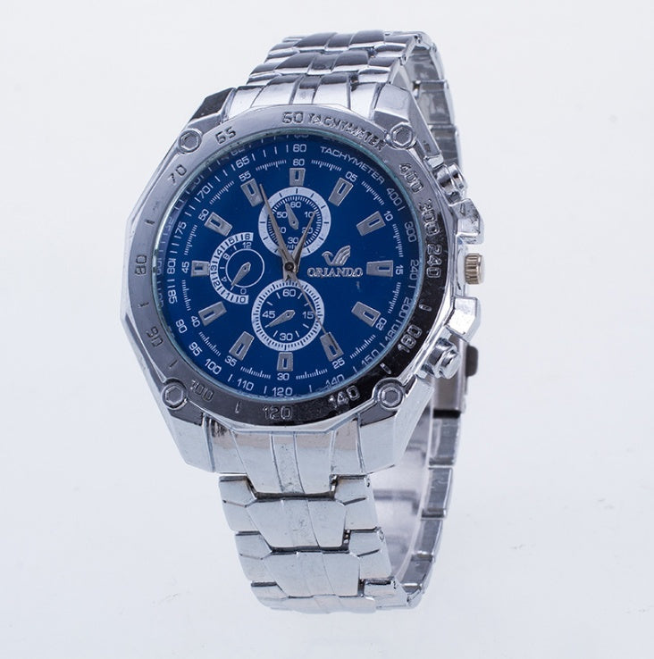 Luxury Silver Stainless Steel Men's Sport Watch