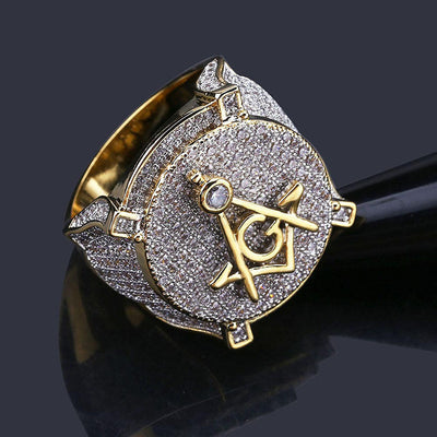 Gold Ring Inlaid With Zircon, Popular Men's Ring