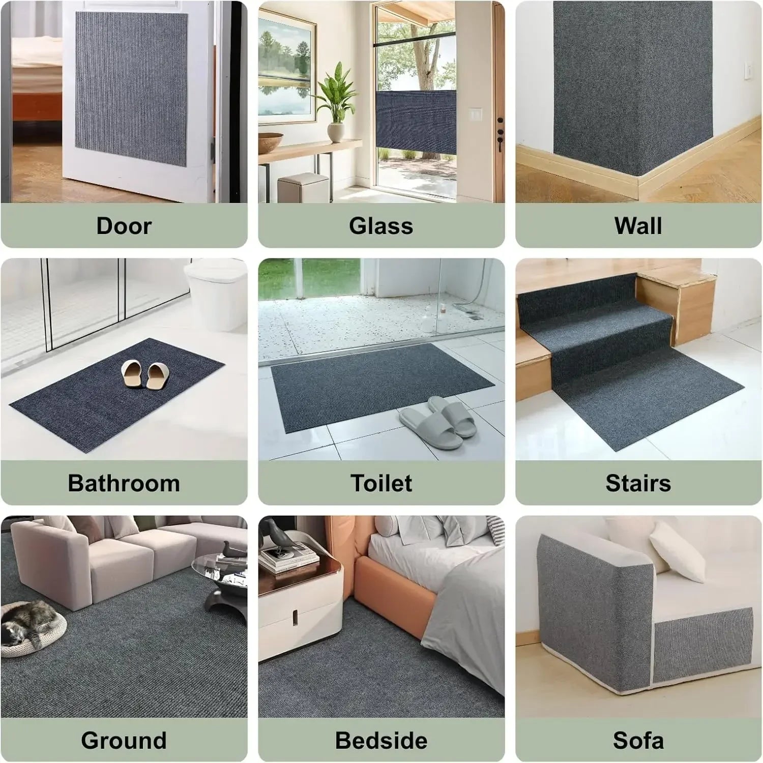 Trimmable Self-Adhesive Cat Scratching Mat and Sofa Protector - Versatile Scratch Board for Cats