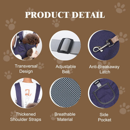 Transversal Dog Backpack Carrier, Pet Carrier Backpack, Dog Carriers for Small Medium Dogs, Cat Backpack Carrier, Legs Out Front Cat Travel Bag, National Pet Day