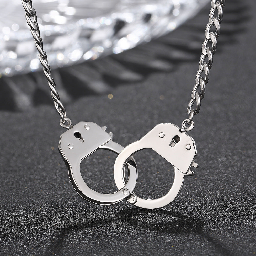 Hipster Titanium Steel Handcuff Necklace