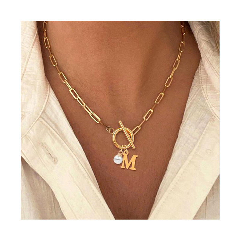 European & American Letter Pendant Necklace for Women