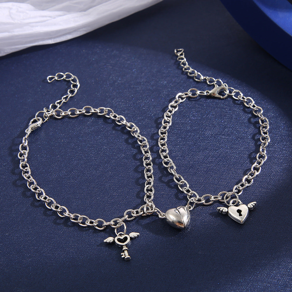 A Pair Of Magnet Lock Bracelets