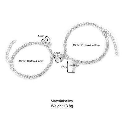 A Pair Of Magnet Lock Bracelets