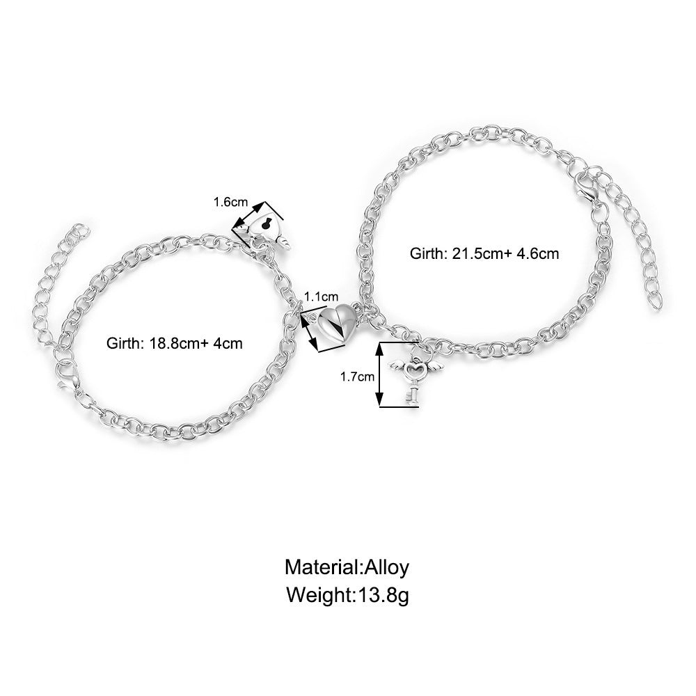 A Pair Of Magnet Lock Bracelets